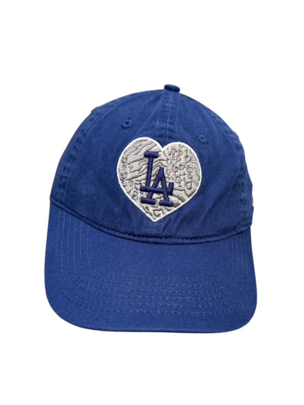 New Era Los Angeles Dodgers Girls Youth Blue Heart Logo Adjustable Hat
